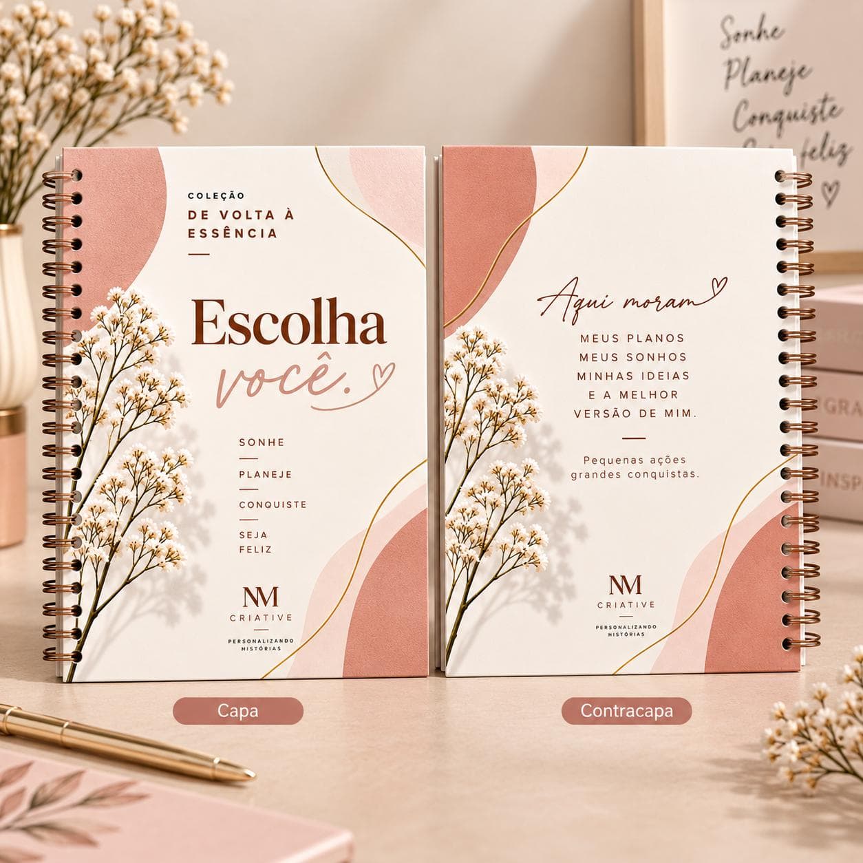 Caderno Floral Escolha Você