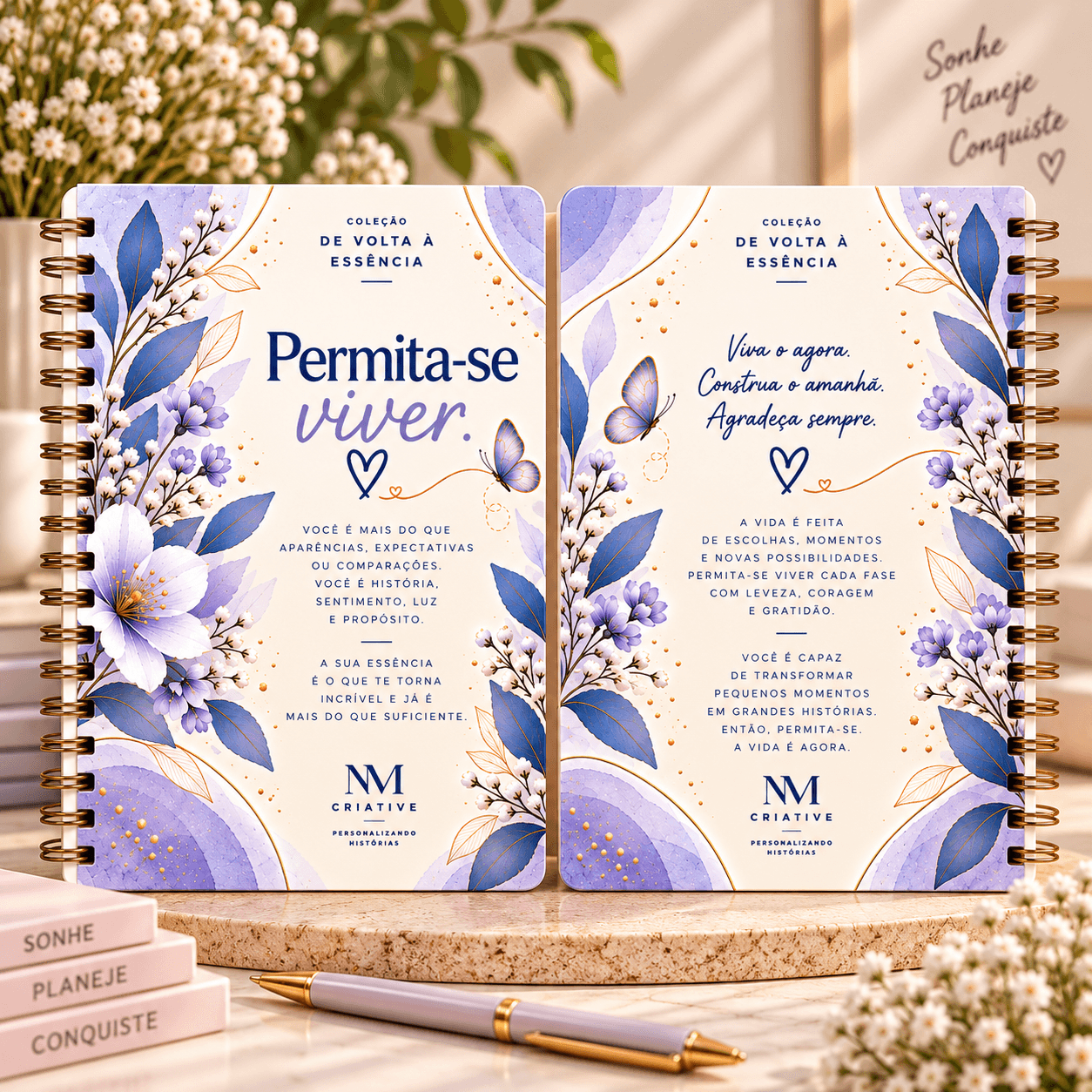 Caderno Lavanda Permita-se viver