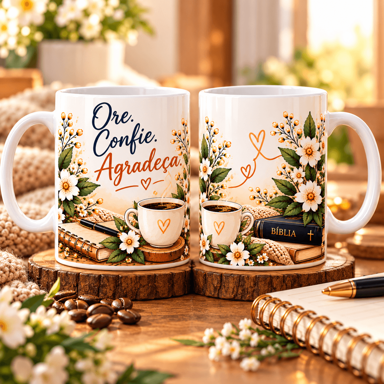Caneca Ore, Confie, Agradeça