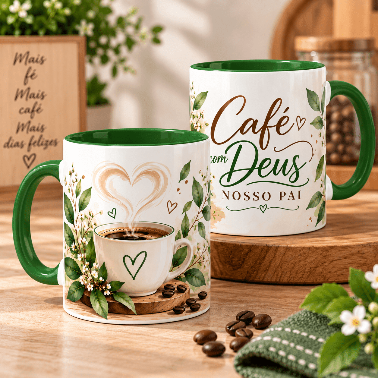 Caneca Café com Deus Nosso Pai