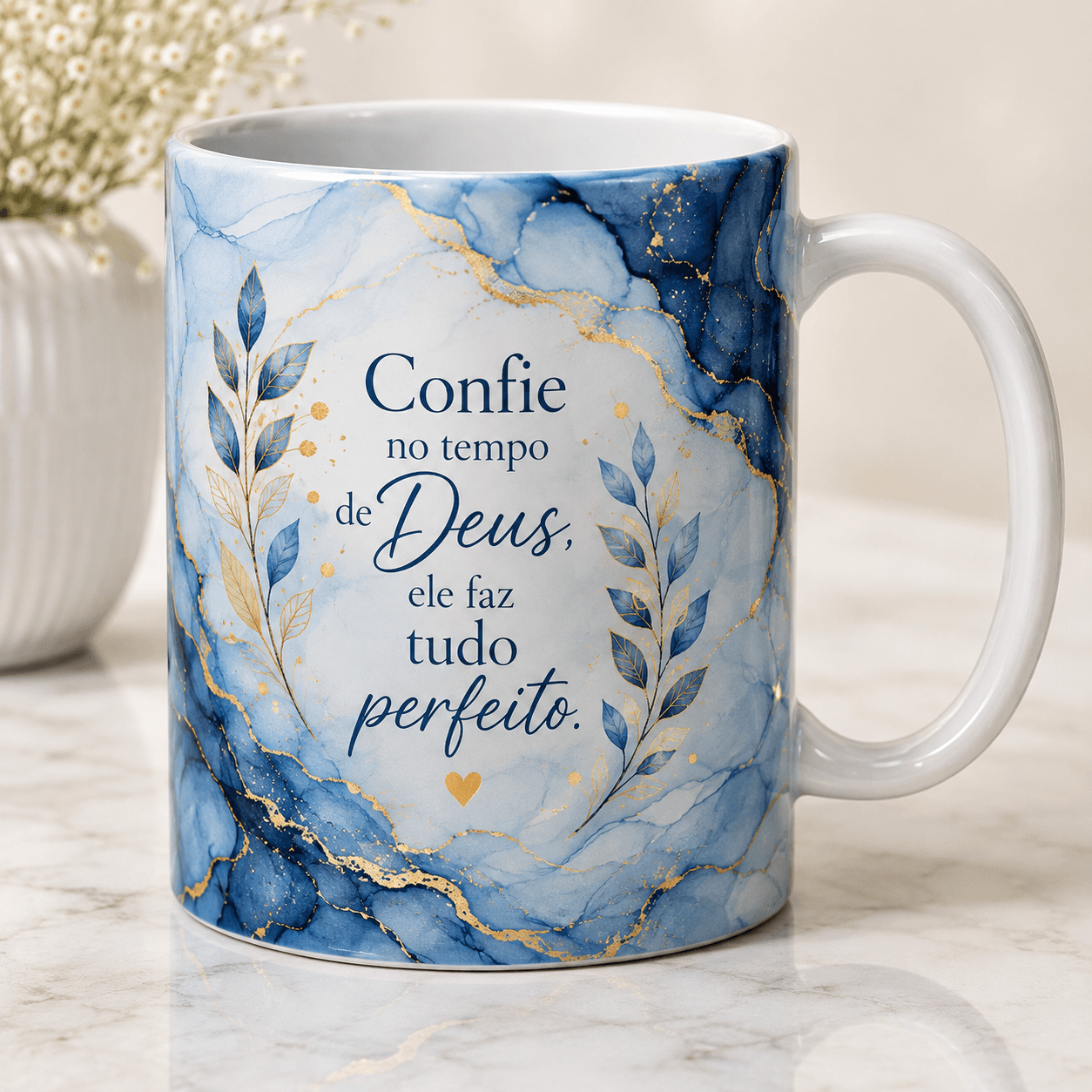 Caneca Marmorizada Azul - 325ml