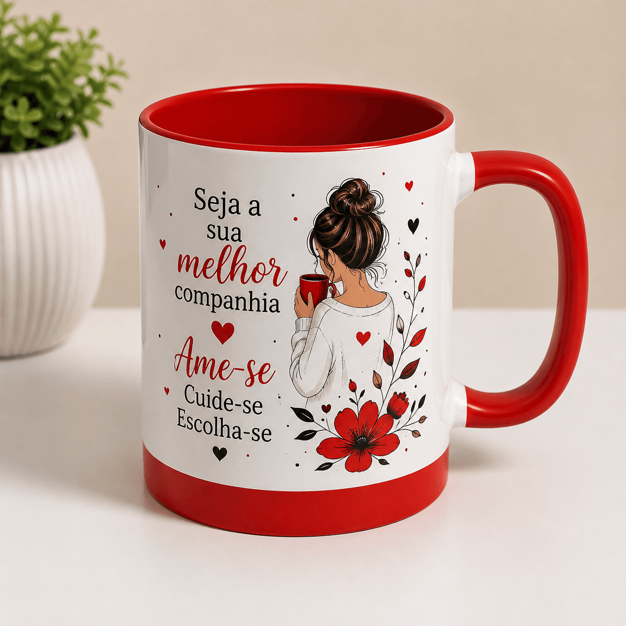 Caneca Branca com Base de Silicone - 325ml