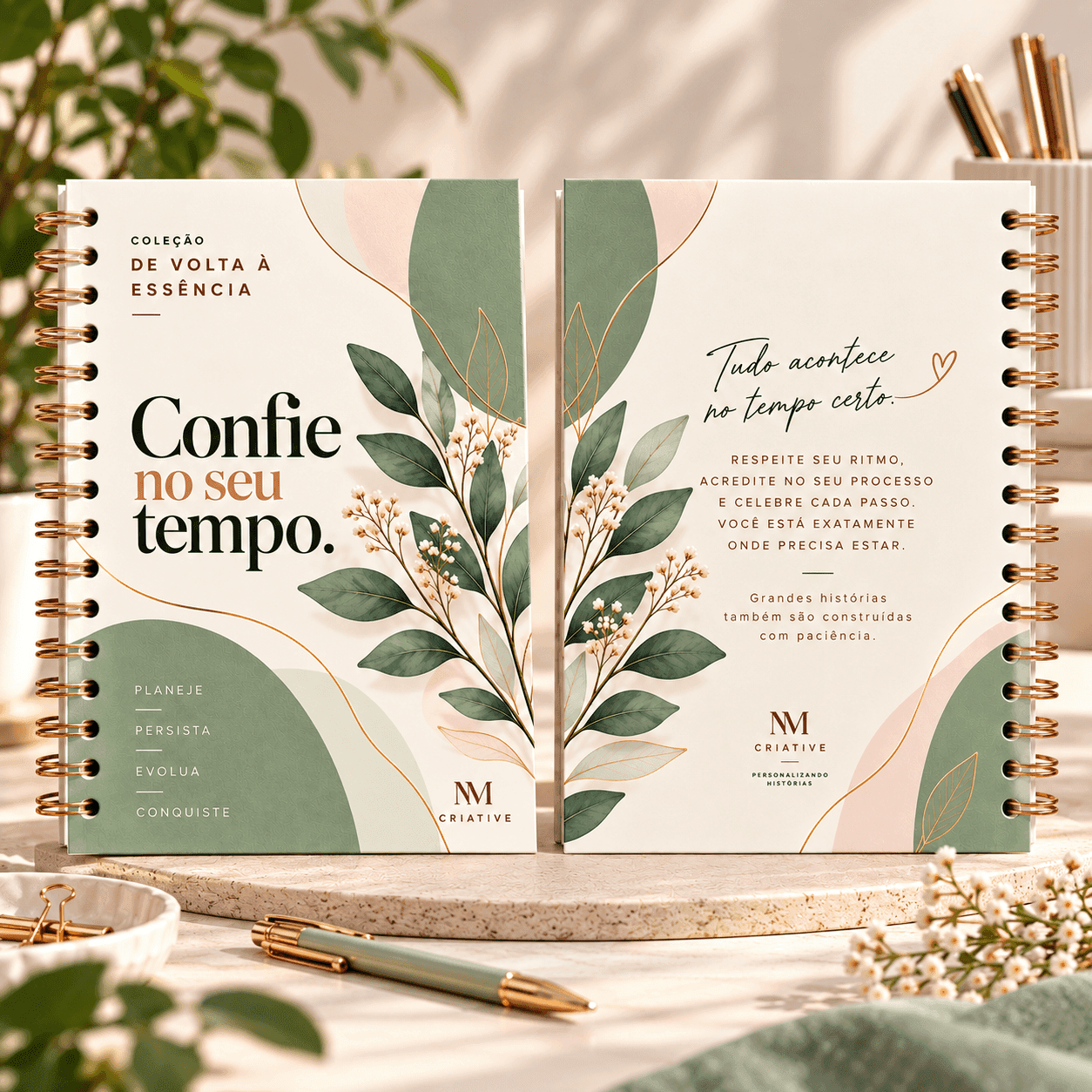 Caderno Botânico Confie no seu Tempo