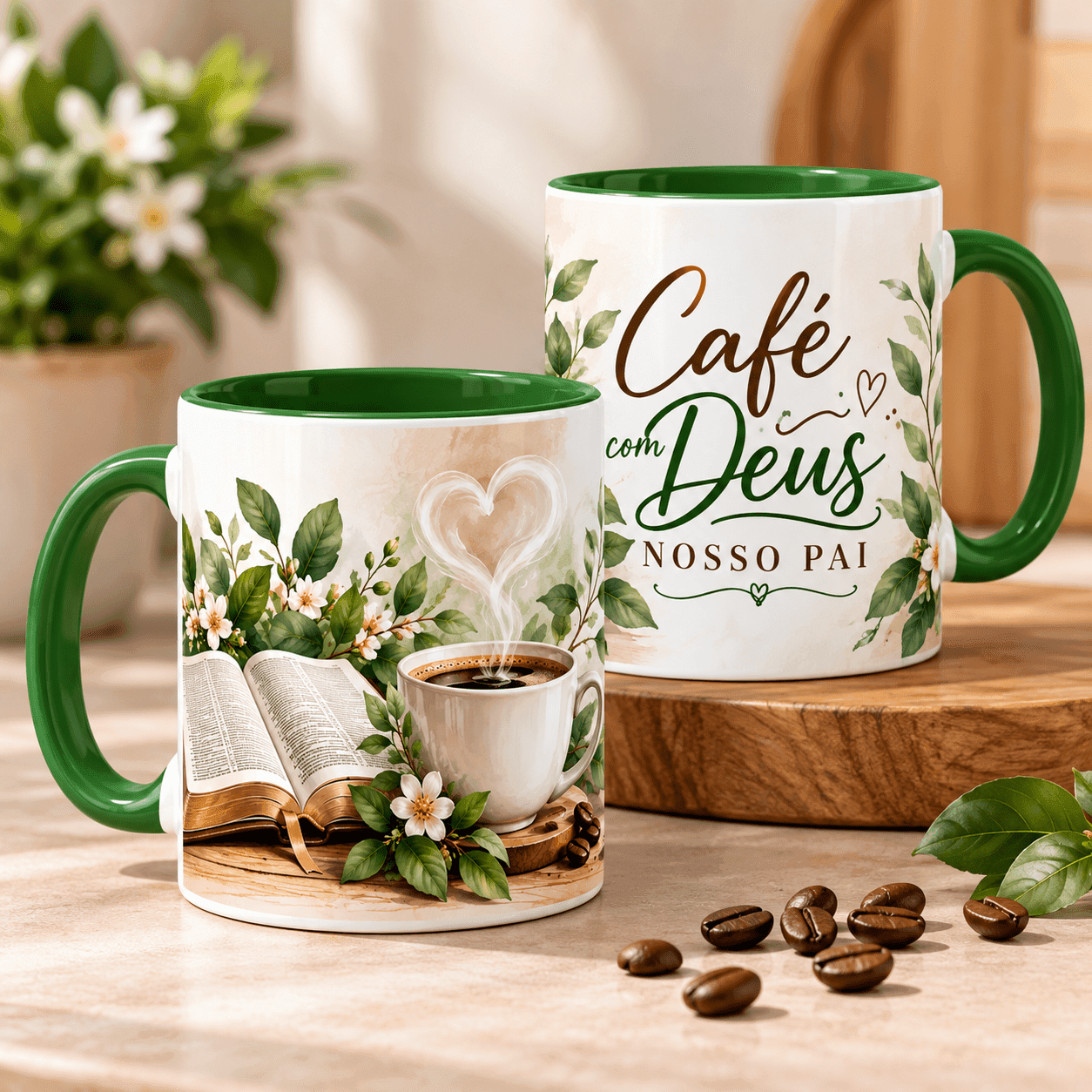 Caneca Café com Deus Nosso Pai (Bíblia)